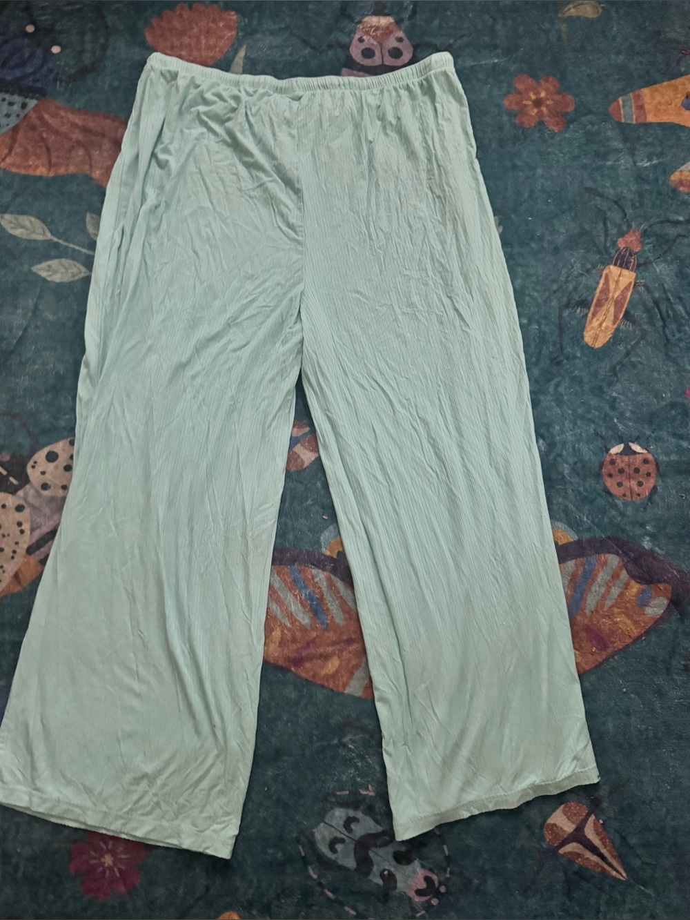 Old Navy Pajama Lounge Elastic Drawstring Pants L Soft Stretch Rayon Aqua VGUC - Picture 2 of 2
